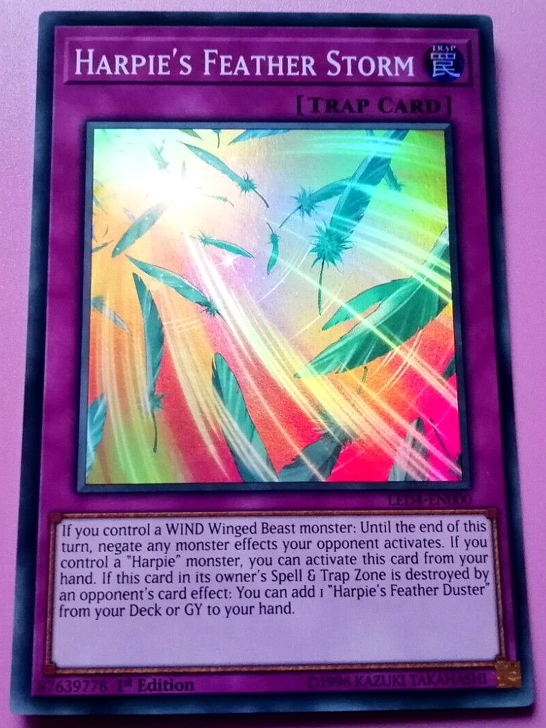 游戏王 美英一刷 led4-en000 sr 鹰身女妖的羽毛吹雪  il2