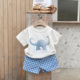 套装 儿童夏季 短裤 上衣男女童短袖 卡通恐龙涂鸦半袖