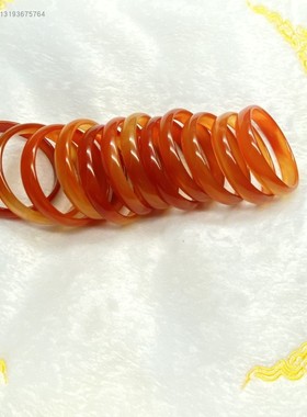 清完算了喜庆红玛瑙儿童手镯少女玛瑙玉镯玉石飘花吉利三彩玛瑙手