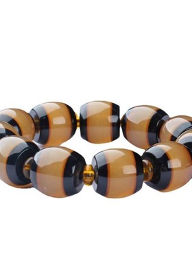 优化仿牛角筒珠手链牛角手串树脂工艺品蜜蜡筒珠手串算盘珠手链