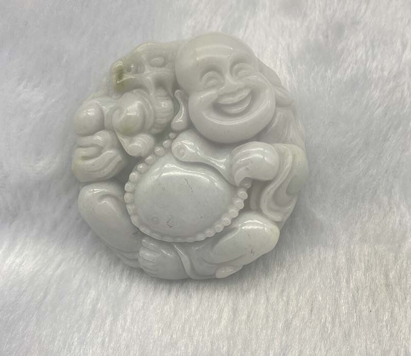 翡翠玉佛挂件笑佛项链弥勒佛玉坠