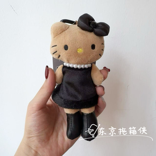 正品保证!日本kiddy land长腿豹纹黑皮Kitty小尾巴爱心扣挂件