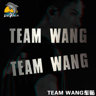 王嘉尔teamwang标志logo应援反光车贴电动摩托车身后窗玻璃装饰贴