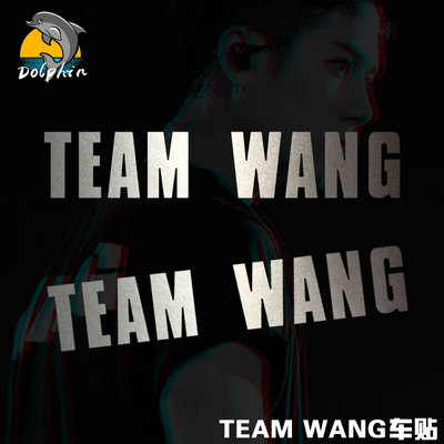 王嘉尔teamwang标志logo应援反光车贴电动摩托车身后窗玻璃装饰贴