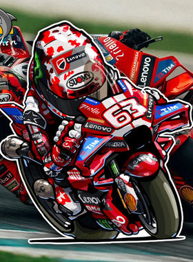 MotoGP63号巴尼亚亚Pecco杜卡迪厂队反光车贴电动摩托车身装饰