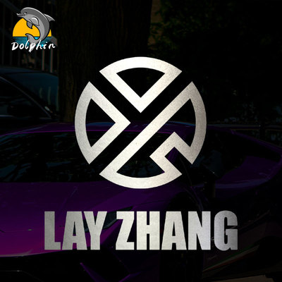 小绵羊张艺兴lay贝壳演唱会反光车贴电动摩托车身后窗玻璃装饰贴