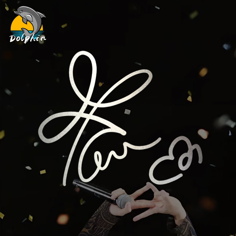 G-Dragon权志龙签名gd烫金银反光车贴电动摩托车身后窗玻璃装饰贴