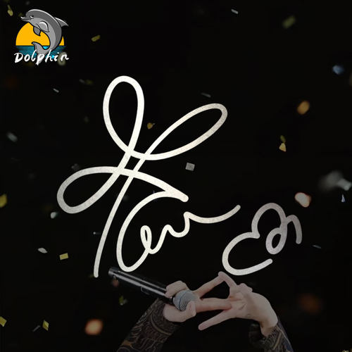 G-Dragon权志龙签名gd烫金银反光车贴电动摩托车身后窗玻璃装饰贴