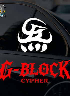 GBLOCK炁刘聪功夫胖GAI周廷反光车贴电动摩托车身后窗玻璃装饰贴