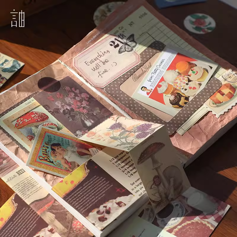 芯陌 复古手帐本礼盒文艺ins风手帐素材套装学生用笔记本文具套装,文具电教/文化用品/商务用品,笔记本/记事本,淘宝优惠券,粉丝福利购,淘宝优惠卷