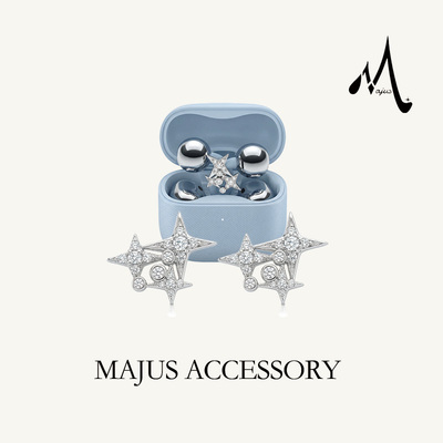 majus首饰珠宝耳夹式耳机钻扣