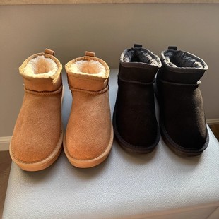 3CM低跟真皮雪地靴女短靴加厚加绒保暖防滑棉鞋 冬季 清仓捡漏 断码