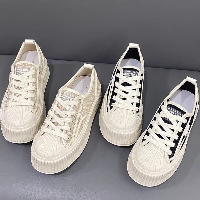 断码清仓捡漏~夏季蕾丝网面增高厚底饼干鞋女透气百搭休闲板鞋