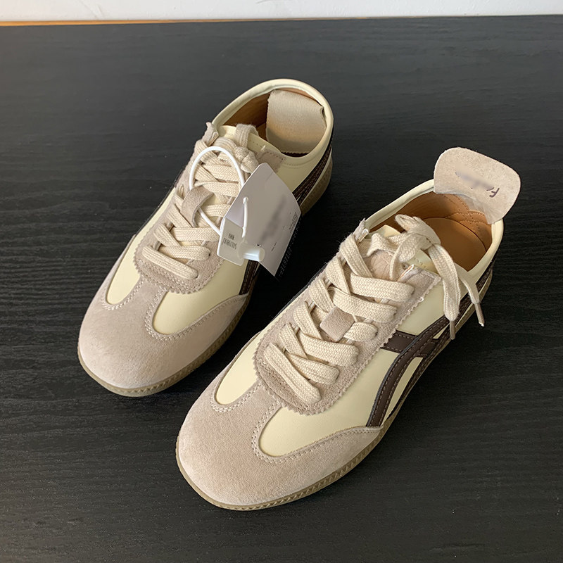 2025年夏季新款真皮复古德训鞋女软底舒适板鞋运动休闲平底单鞋,女鞋,德训鞋,淘宝优惠券,粉丝福利购,淘宝优惠卷