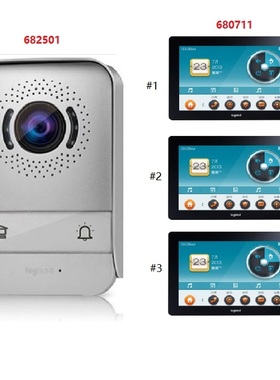 Shidean罗格朗别墅对讲DE13511U可视对讲门口小主机配室内机D1881