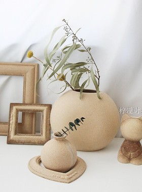 复古chic做旧风粗糙木制木框花瓶复合技术粘合家居装名宿饰摆设