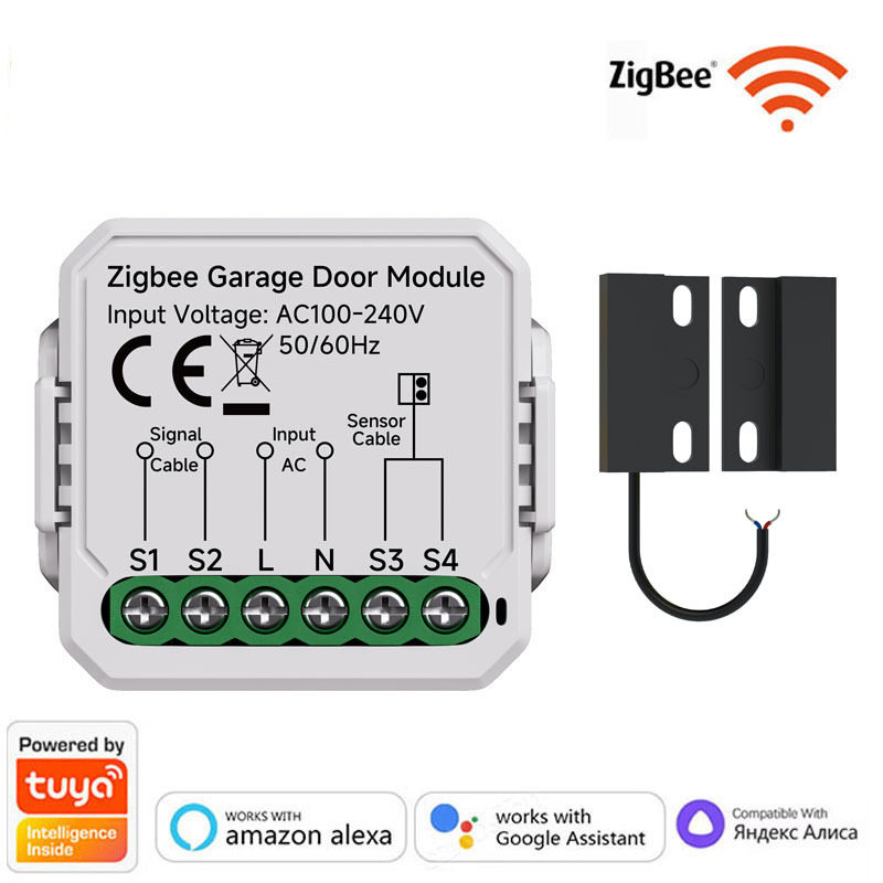 智能wifi/zigbee车库门模块通断器语音控制远程定时开关卷帘门