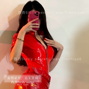 红色漆皮性感套装 西西Sicily secret