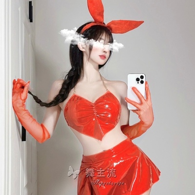 新款DS演出服酒吧gogo秀可爱气氛女dj领舞性感吊带短裙兔女郎套装