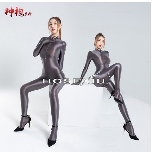 CD伪娘变装丝滑高弹舒适带手指高领连体塑身不脱丝美体连身带袜