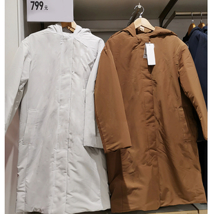 H 20120327 识体店 日本风格 3色 连帽中长款茧型棉衣 Y