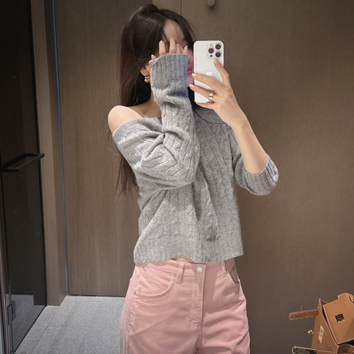 partysu 韩国进口  官网直邮 冬季  Branny 绞花羊毛船形针织