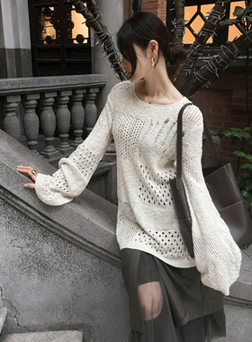 Partysu 韩国进口 官网直邮 2025秋   Wolver  镂空圆领针织衫