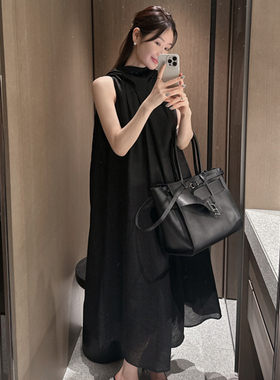 Partysu 韩国进口 官网直邮 2025夏 Someway 亚麻领带长款连衣裙