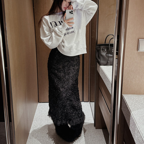 Partysu 韩国进口 官网直邮 冬季 Typy  褶边半身裙