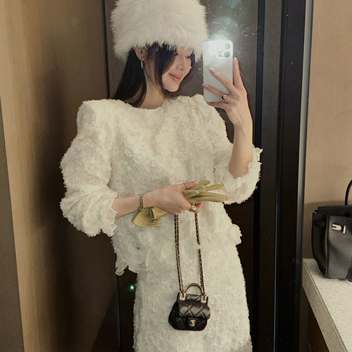 Partysu 韩国进口 官网直邮 冬季  Typy 立体花朵圆领长袖衬衫