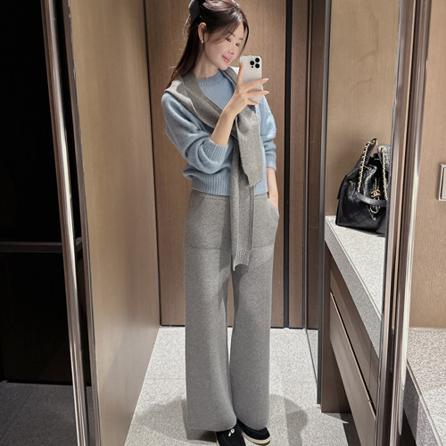 Partysu 韩国进口 官网直邮 冬季 Flap yak  牦牛毛针织裤