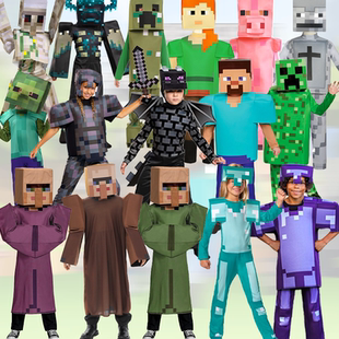 万圣节我的世界minecraft儿童村民COS派对角色扮演服舞台表演服装