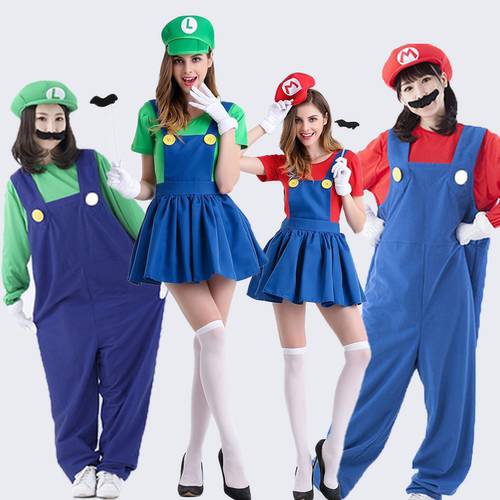 万圣节服装表演cosplay服成人儿童工装裤玛丽桃子公主幼儿园演出