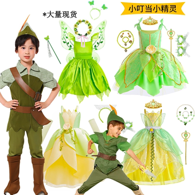 小叮当小飞侠绿色小精灵公主裙