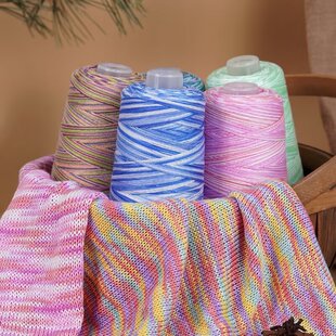 短衫 蕾丝线5号蕾丝短袖 细线贴身清凉吸汗不扎披肩段染线 夏季 6两装