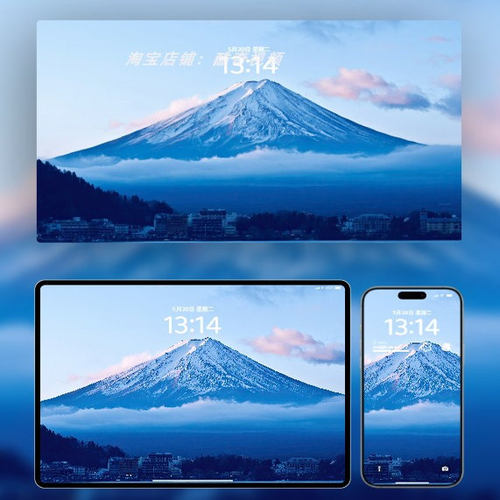 15套富士山下手机平板电脑4K超清安卓折叠屏苹果静态壁纸#2005