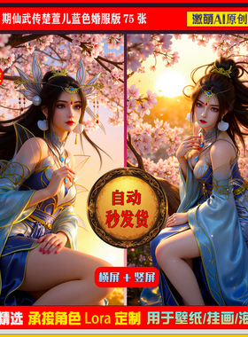 激萌原创75张 1055期仙武传楚萱儿蓝色婚服版6K手机壁纸