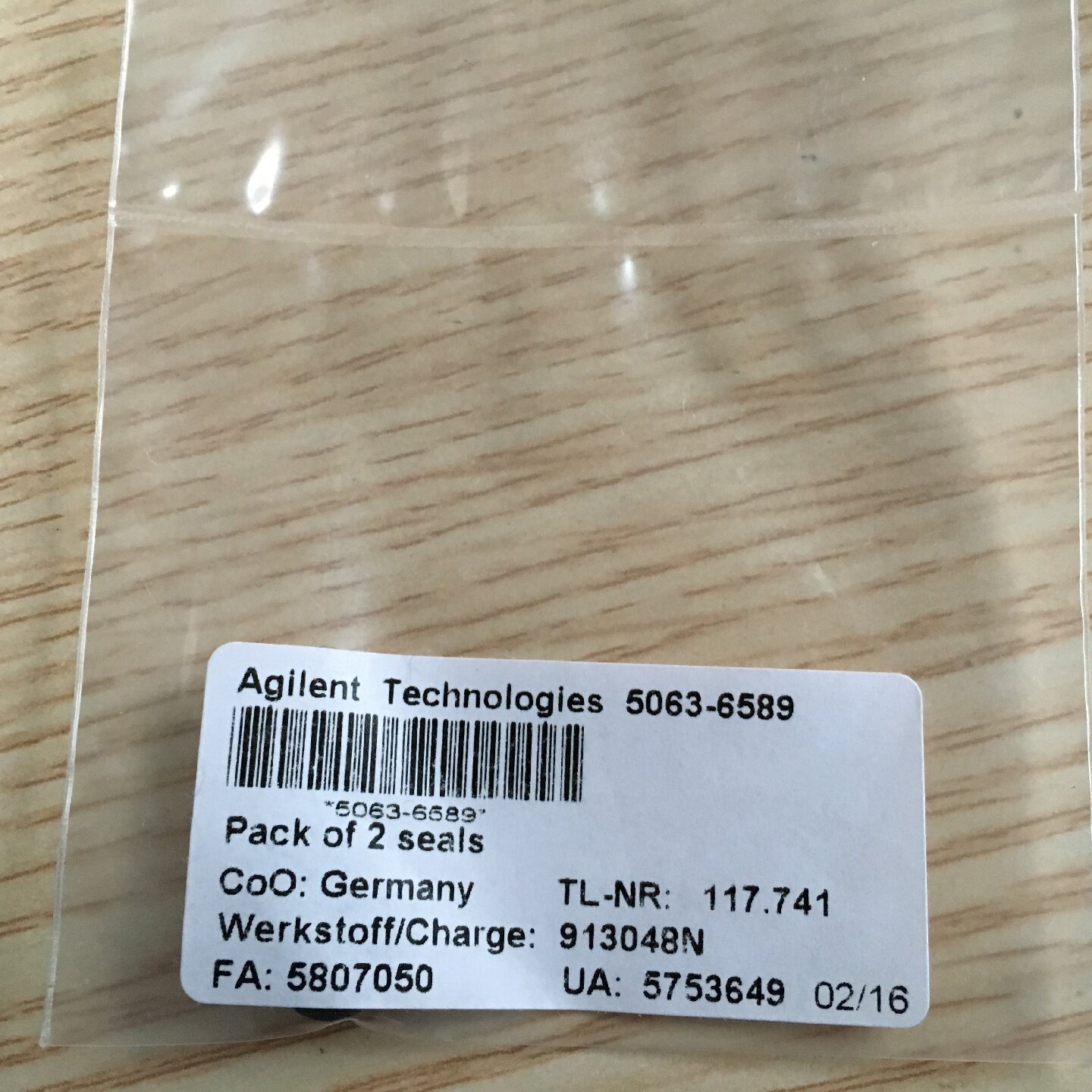 议价安捷伦液相配件 柱塞杆密封圈 Agilent1260/1200 5063-6589