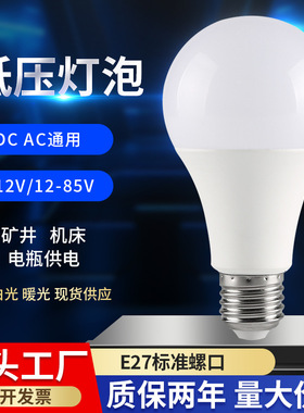 5V12V24V直流低压电瓶灯led灯泡E27螺口工地渔船机床矿井节能灯
