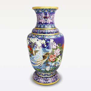 工艺礼品 景泰蓝花瓶（珐琅）富贵牡丹30寸实地瓶可来图定做