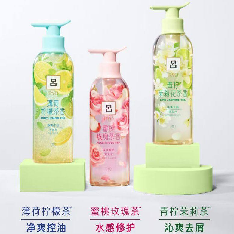 韩国吕花茶乌龙玫瑰保湿洗发水护发素白茶薄荷控油去屑止痒吕