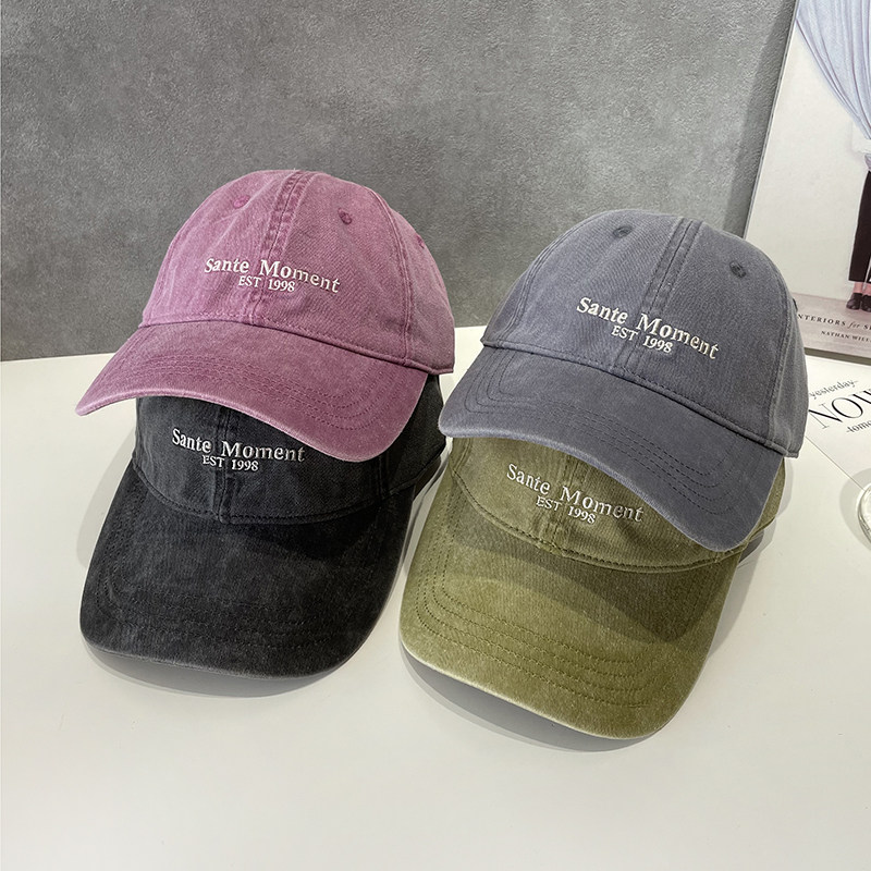 Sante复古棒球帽子女春夏时尚字母刺绣潮流百搭休闲出游鸭舌帽男