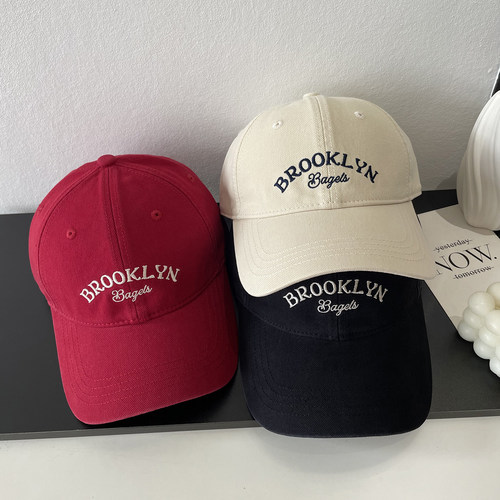 BROOK字母刺绣软顶棒球帽子女春季新款时尚潮流休闲百搭鸭舌帽男