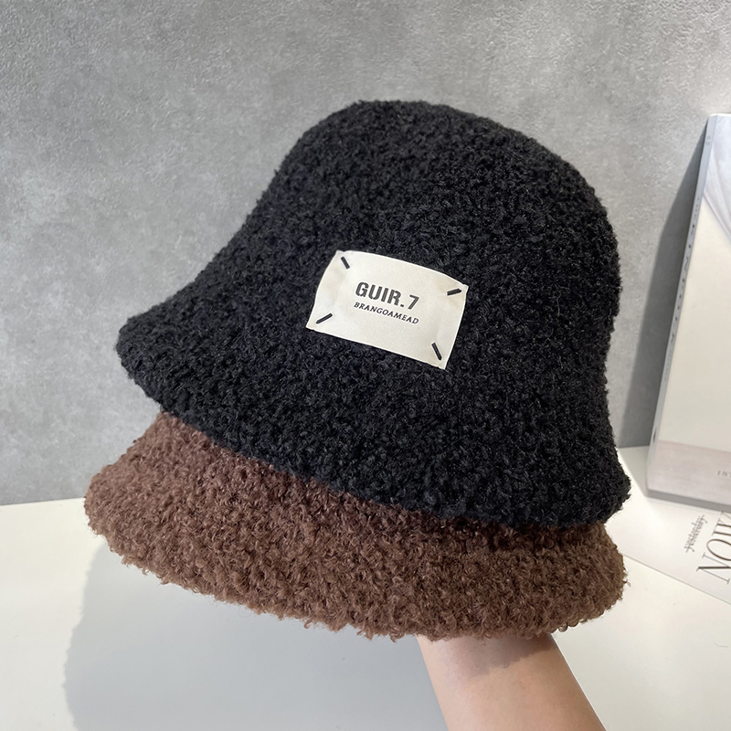 渔夫帽逛街休闲女士秋冬泰迪毛