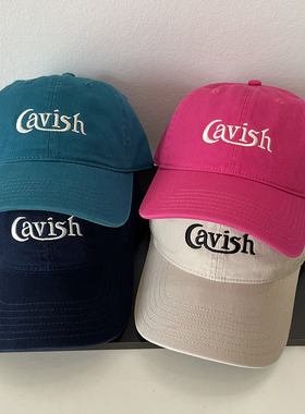 Cavish个性字母刺绣鸭舌帽子女春季休闲出游时尚百搭软顶棒球帽男