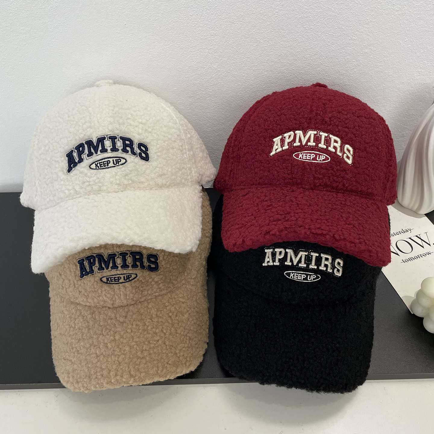 APMIRS潮流字母刺绣棒球帽男女同款冬天时尚休闲百搭硬顶鸭舌帽