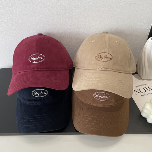 Ra字母刺绣软顶棒球帽男女款秋天简约时尚休闲百搭出游棒球帽显瘦