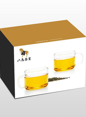 八马茶业茶具 明晰玻璃对杯品茗杯 透明高硼硅玻璃茶杯 小杯2个装