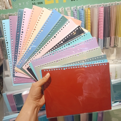 恒品活页本外壳活页夹封面DIY七孔夹子彩色扣环空夹卡扣环扣透明