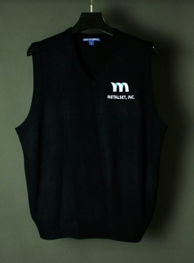 仰泳商店 Port Authority 刺绣经典针织工作马甲vintage古着